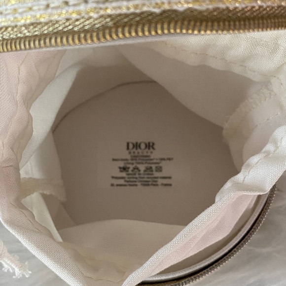 Dior jewelry/ makeup travel trousse pouch gold glitter new in box - Picture 4 of 8